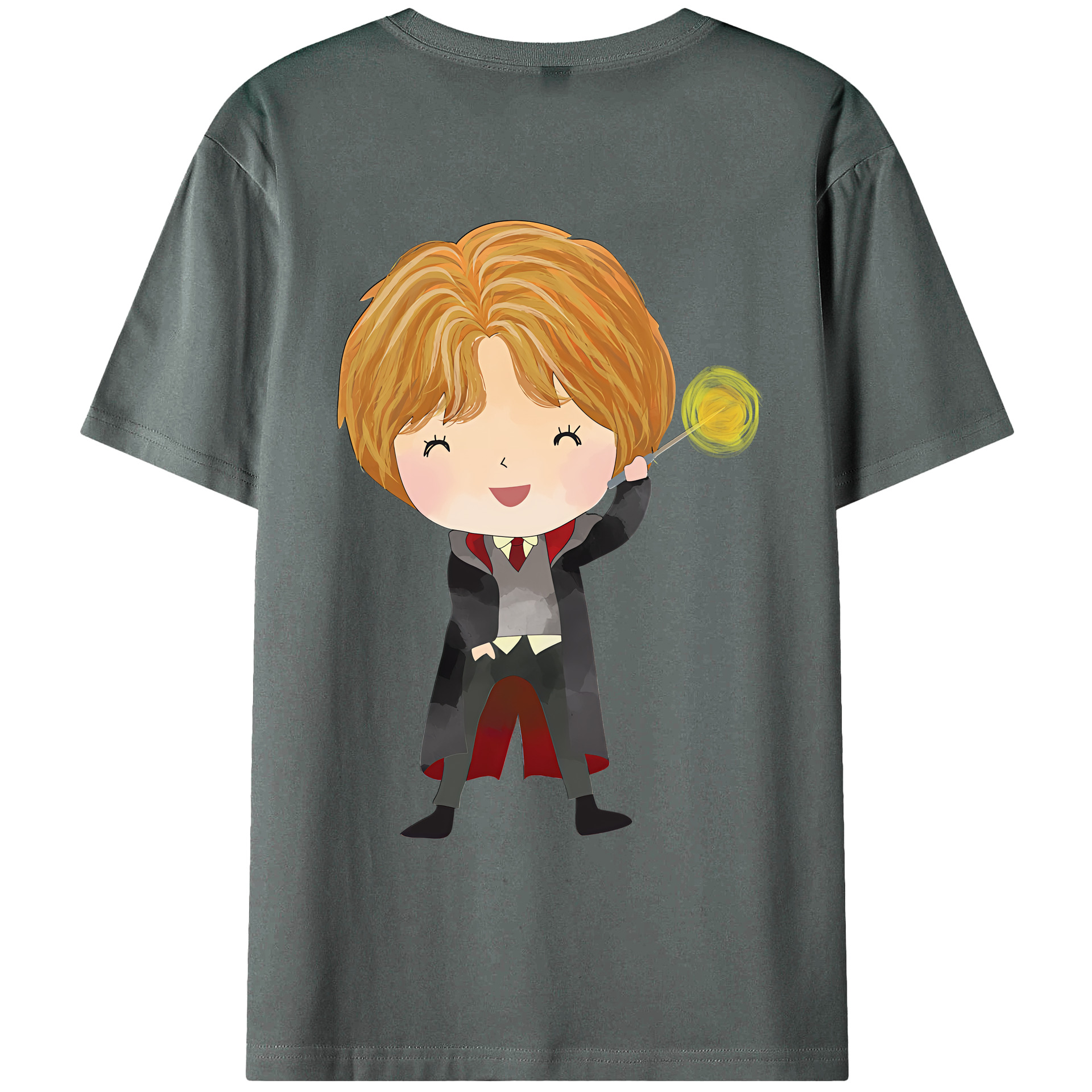 （画像用） Harry Potter ハリー・ポッターシリーズ 綿100％ メンズ半袖Tシャツ（バックプリント） 通気性